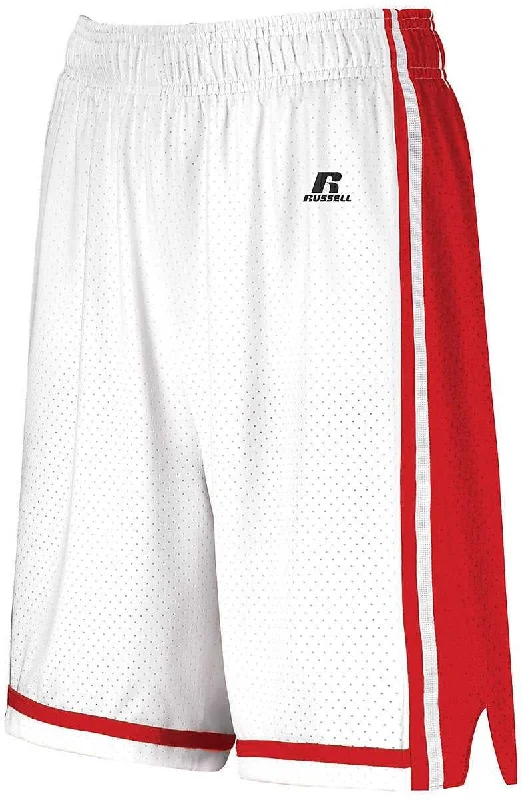 Sports Shorts for Men-Russell 4B2VTX Ladies Legacy Basketball Shorts - White True Red