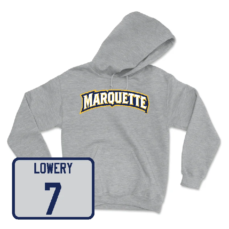 Funny Slogan Hoodie-Sport Grey Men's Basketball Wordmark Hoodie