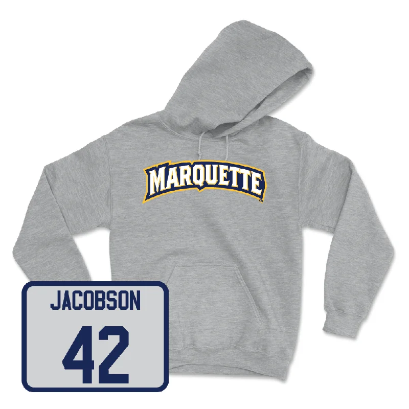 Hoodie for Friends-Sport Grey Men's Basketball Wordmark Hoodie  - Luke Jacobson