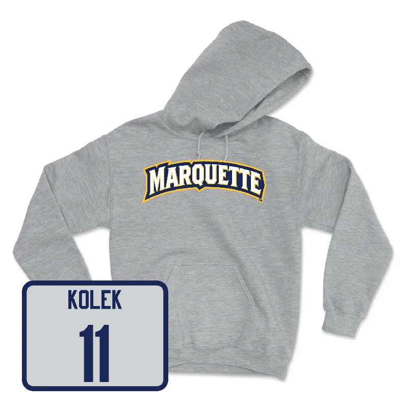 Hoodie for Autumn-Sport Grey Men's Basketball Wordmark Hoodie - Stevie Mitchell