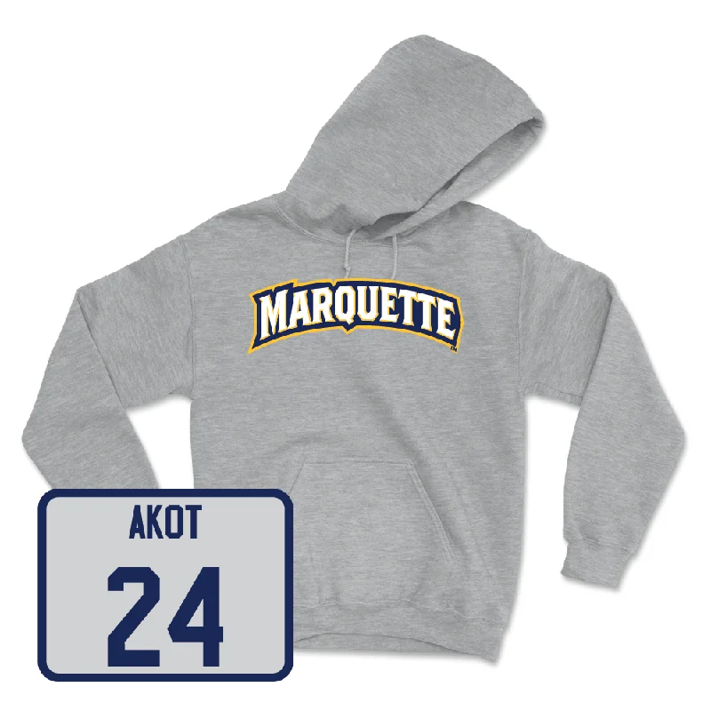 Hoodie for Casual Days-Sport Grey Women's Basketball Wordmark Hoodie  - Ayuen Akot