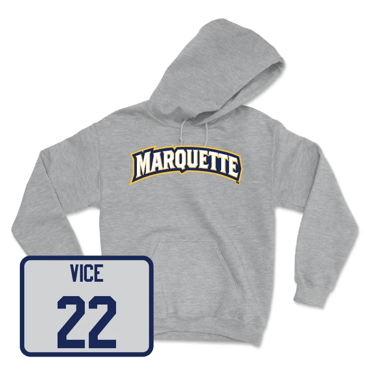 Hoodie for Lounging-Sport Grey Women's Basketball Wordmark Hoodie - Halle Vice