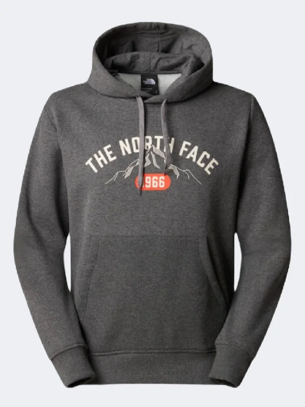 Hoodie with Subtle Designs-The North Face Varsity Graphic Men Lifestyle Hoody Mid Grey Heather