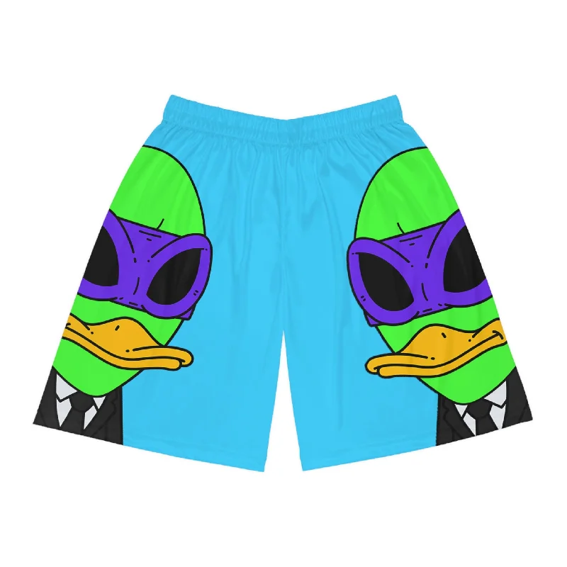 Breathable Running Shorts for Summer-The Visitor 751 Green Alien Ninja Suit Duck Basketball Shorts