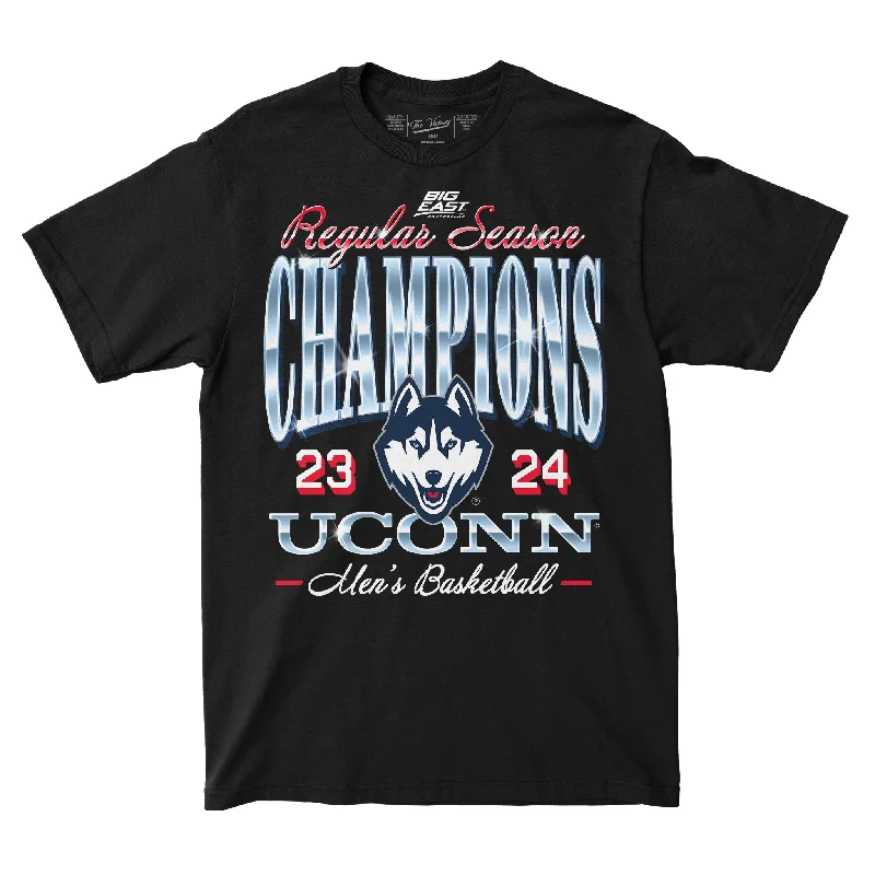 T-Shirt for Couples-UConn Men's Basketball Regular Season Champions Streetwear T-Shirt by Retro Brand