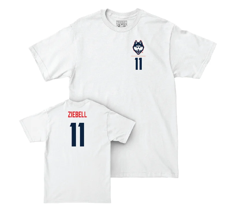 Abstract Design T-Shirt-UConn Women's Basketball Logo White Comfort Colors Tee  - Allie Ziebell