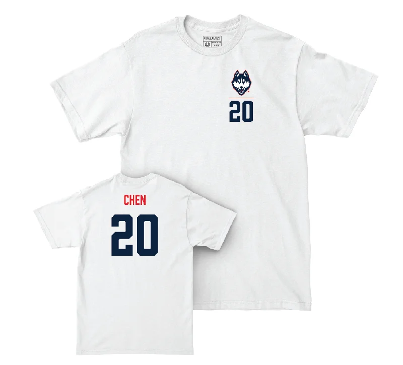 T-Shirt for Friendship-UConn Women's Basketball Logo White Comfort Colors Tee  - Kaitlyn Chen