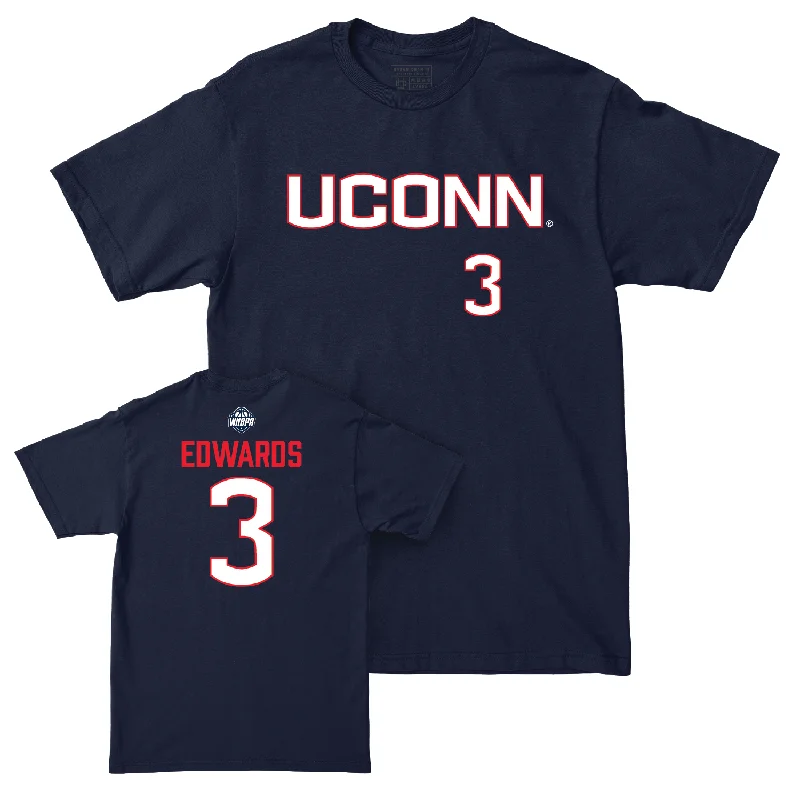 Vintage T-Shirt-Legacy Collection: UConn Women's Basketball Navy Sideline Tee - Aailyah Edwards | #3