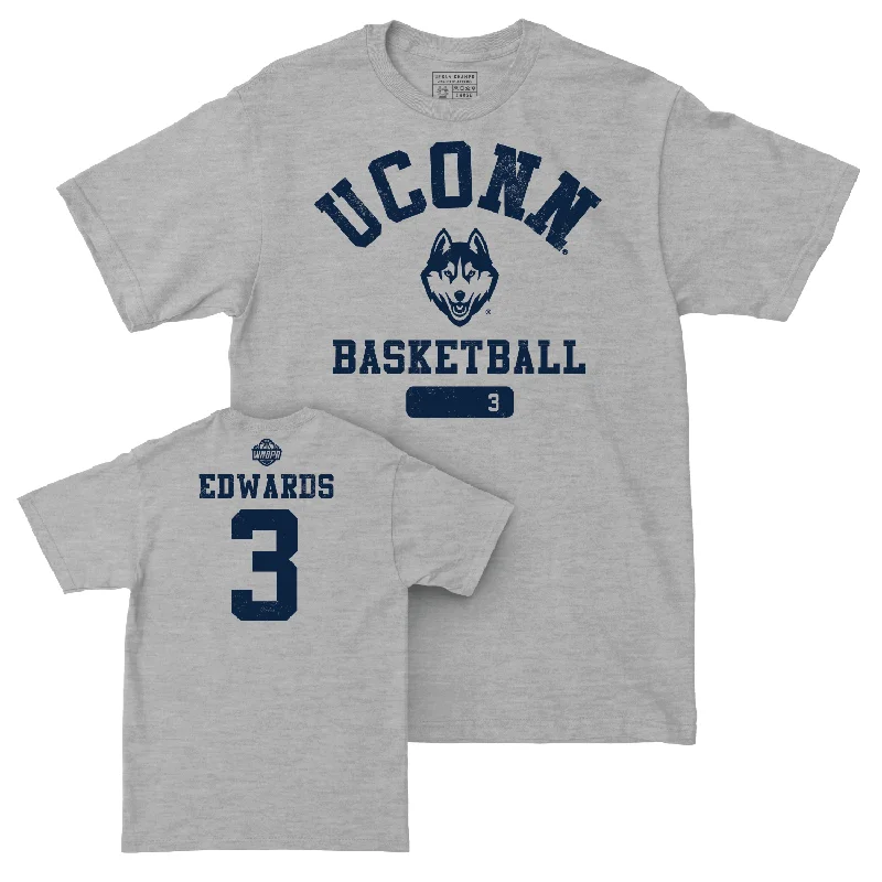 Cotton T-Shirt-Legacy Collection: UConn Women's Basketball Sport Grey Varsity Tee - Aailyah Edwards | #3