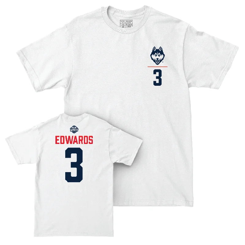 T-Shirt with Music Band Logos-Legacy Collection: UConn Women's Basketball White Logo Comfort Colors Tee - Aailyah Edwards | #3