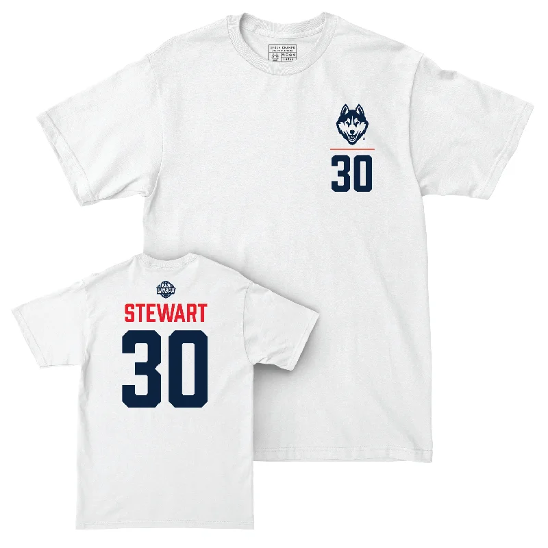 T-Shirt with Movie References-Legacy Collection: UConn Women's Basketball White Logo Comfort Colors Tee - Breanna Stewart | #30