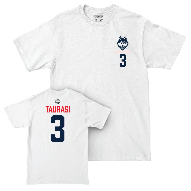 T-Shirt for Pop Culture Fans-Legacy Collection: UConn Women's Basketball White Logo Comfort Colors Tee - Diana Taurasi | #3