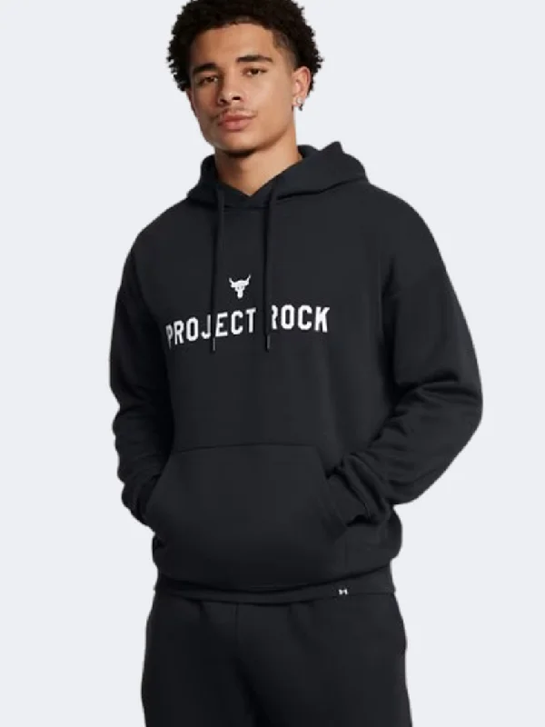 Hoodie with Unique Art Design-Under Armour Project Rock Icon Men Training Hoody Black/White