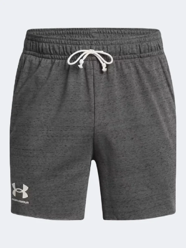 Eco-Friendly Shorts-Under Armour Rival Terry 6 Inch Men Lifestyle Short Castlerock/White