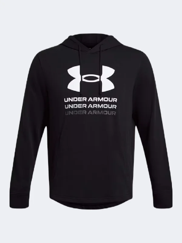 Hoodie for Skateboarders-Under Armour Rival Terry Graphic Men Lifestyle Hoody Black/White