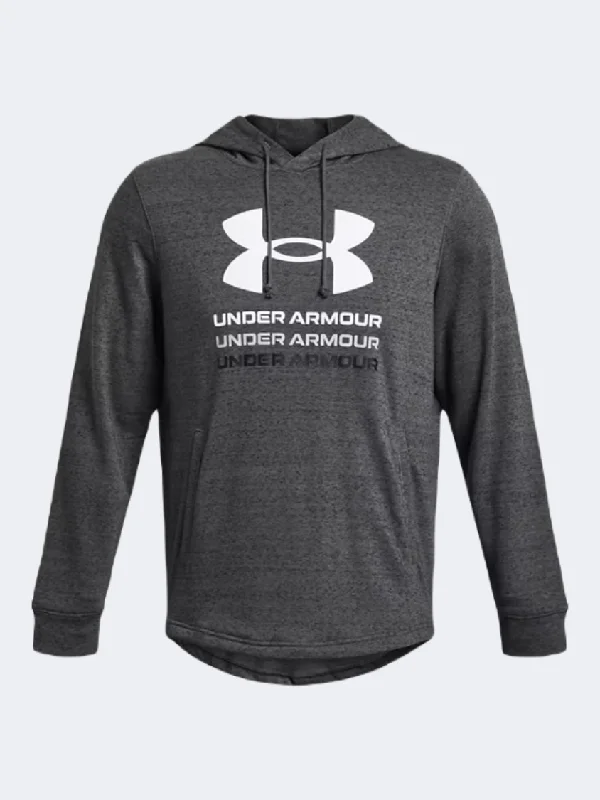 Hoodie for Streetwear Style-Under Armour Rival Terry Graphic Men Lifestyle Hoody Castlerock/Black