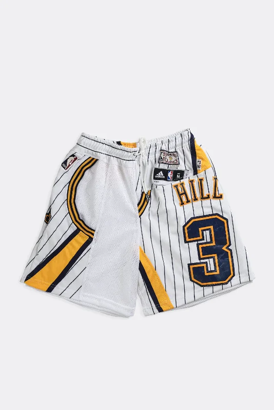 Long Shorts-Unisex Rework Pacers NBA Jersey Shorts - Women-S, Men-XS