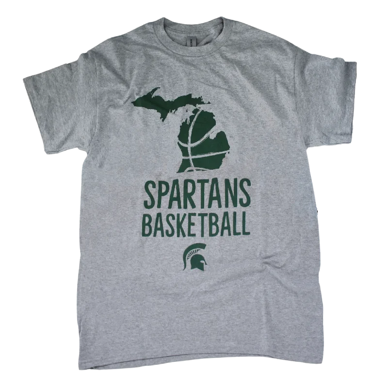 Graphic Printed T-Shirt for Men-MSU Basketball State of Michigan T-shirt