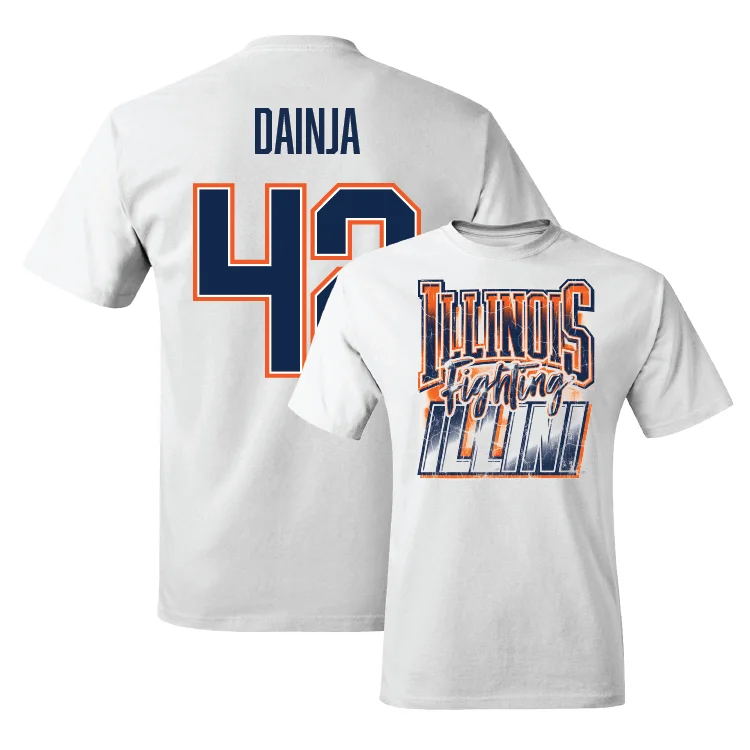 T-Shirt for Fitness Enthusiasts-White Illinois Graphic Comfort Colors Tee - Dain Dainja #42