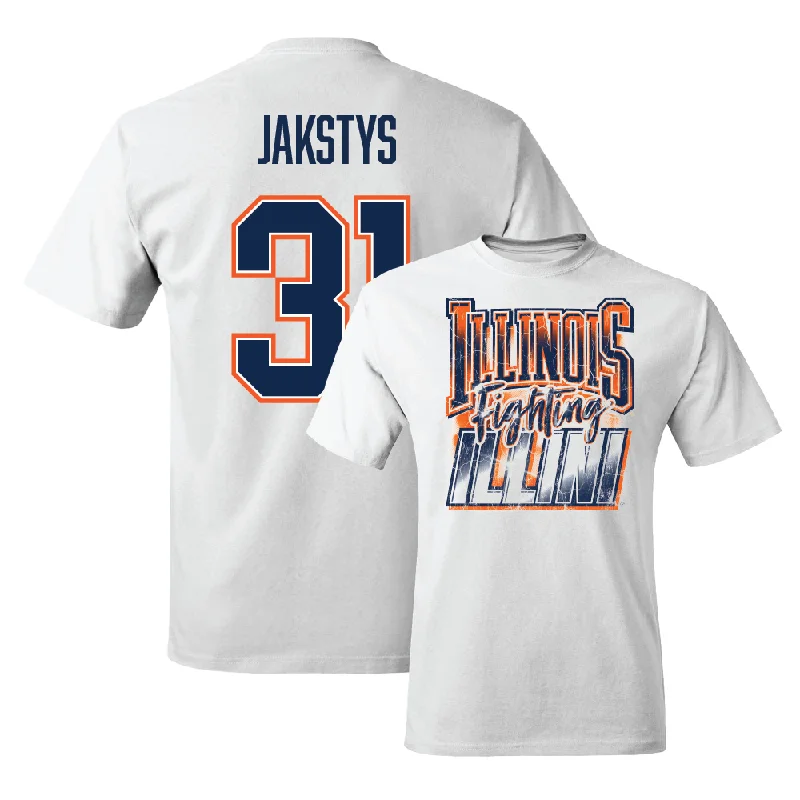 T-Shirt for Sports Teams-White Illinois Graphic Comfort Colors Tee  - Jason Jakstys