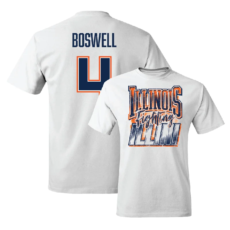 Sports Team T-Shirt-White Illinois Graphic Comfort Colors Tee  - Kylan Boswell