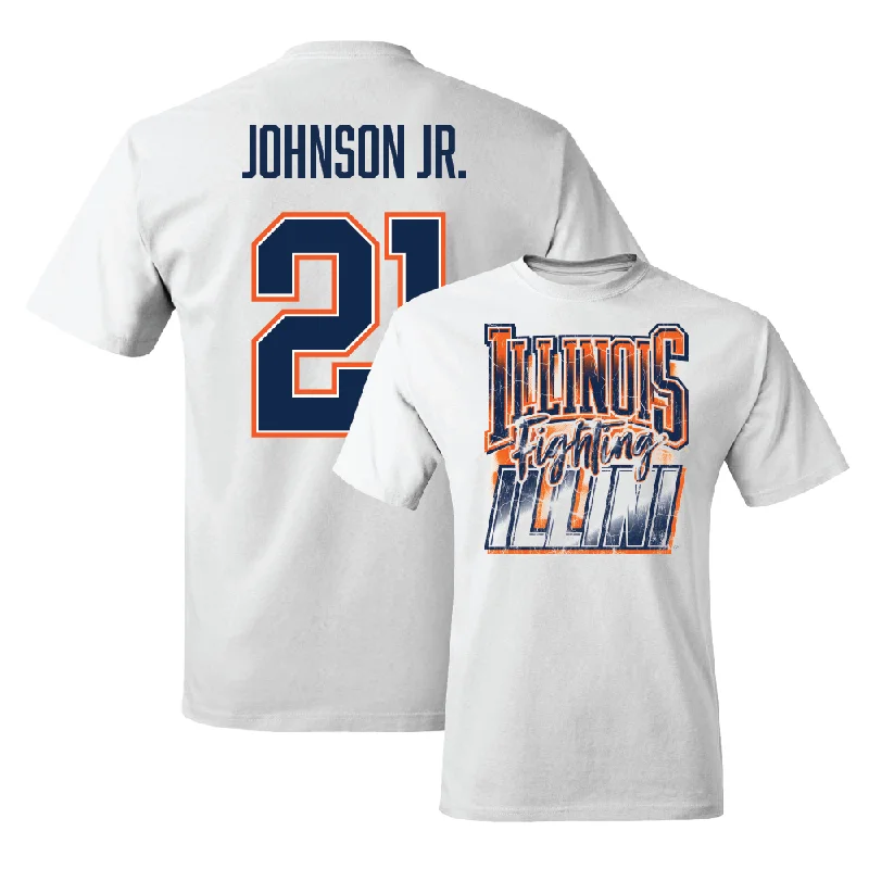 T-Shirt for Sports-White Illinois Graphic Comfort Colors Tee  - Morez Johnson Jr.