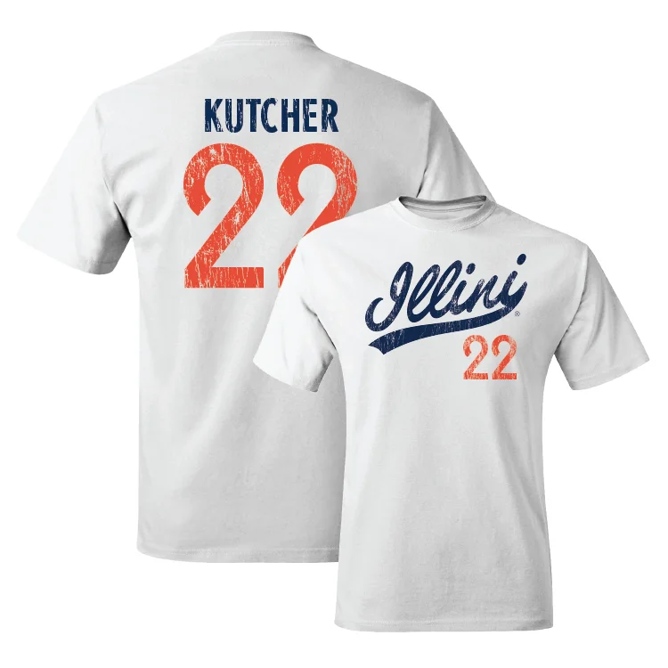 Customizable T-Shirt-White Script Comfort Colors Tee - Keaton Kutcher #22