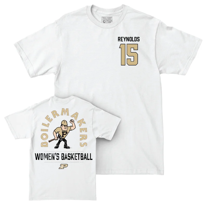 T-Shirt with Movie References-Women's Basketball White Mascot Comfort Colors Tee - Mila Reynolds | #15