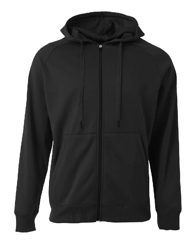 Hoodie for Road Trips-A4 N4001 Agility Tech Fleece Hoodie - Black