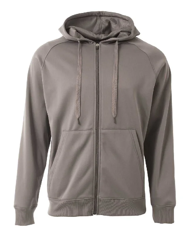 Hoodie for Weekend Hangouts-A4 N4001 Agility Tech Fleece Hoodie - Graphite