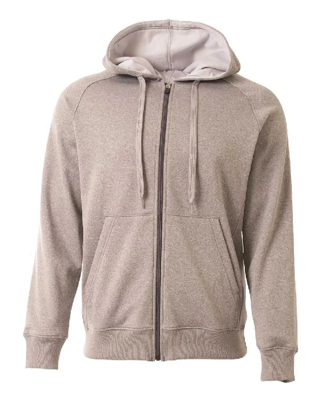 Hoodie with Unique Art Design-A4 N4001 Agility Tech Fleece Hoodie - Heather