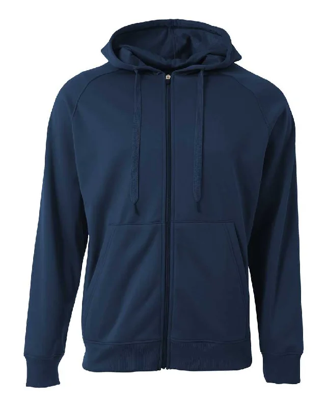 Hoodie for Streetwear Style-A4 N4001 Agility Tech Fleece Hoodie - Navy