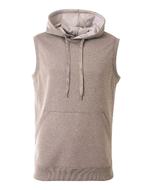 Fashionable Hoodie for Women-A4 N4002 Agility Sleeveless Hoodie - Heather