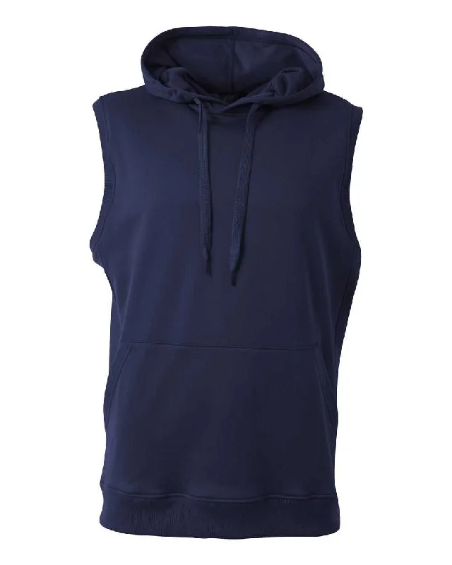 Fashionable Hoodie for Men-A4 N4002 Agility Sleeveless Hoodie - Navy