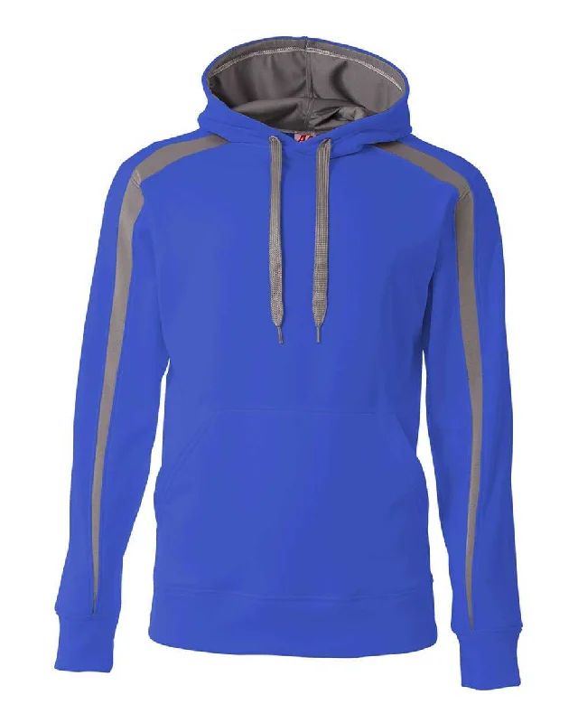 Hoodie with Bright Colors-A4 N4004 Spartan Fleece Hoodie - Royal Graphite