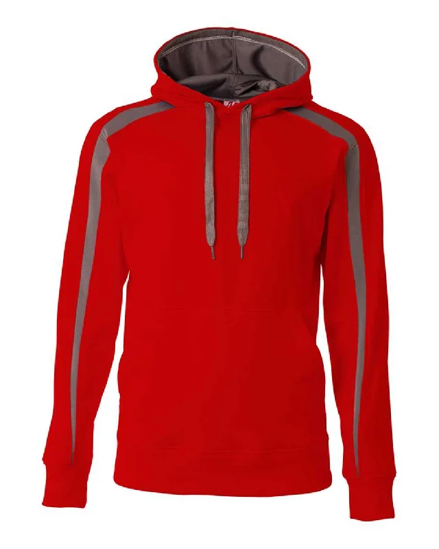 Soft Cotton Hoodie for Summer-A4 N4004 Spartan Fleece Hoodie - Scarlet Graphite