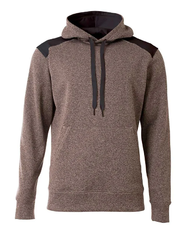 Hoodie for Breezy Days-A4 N4093 Tourney Fleece Hoodie - Heather Black