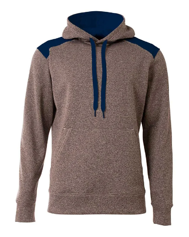 Hoodie for Snow Days-A4 N4093 Tourney Fleece Hoodie - Heather Navy