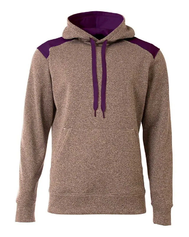 Hoodie for Fall Adventures-A4 N4093 Tourney Fleece Hoodie - Heather Purple