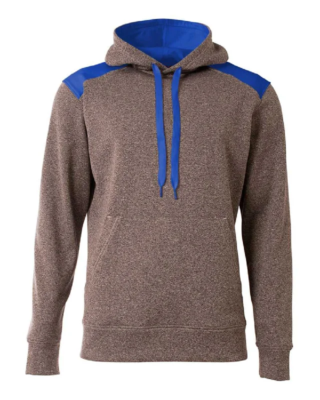 Hoodie with Printed Artwork-A4 N4093 Tourney Fleece Hoodie - Heather Royal