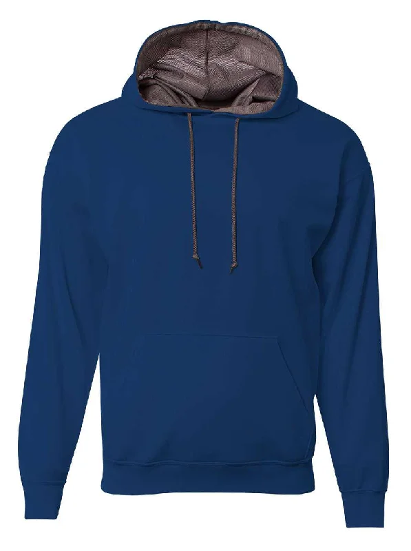 Hoodie with Subtle Designs-A4 N4279 Adult Sprint Fleece Hoodie - Navy