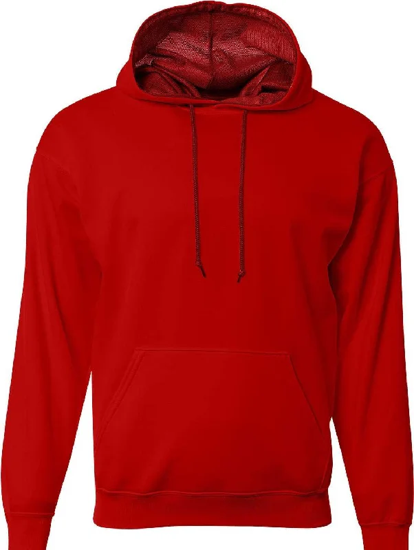 Halloween Hoodie-A4 N4279 Men's Sprint Tech Fleece Hooded Sweatshirt - Scarlet