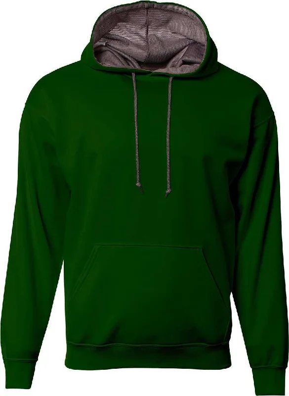 Hoodie for School Uniform-A4 N4279 Sprint Fleece Hoodie - Forest Graphite