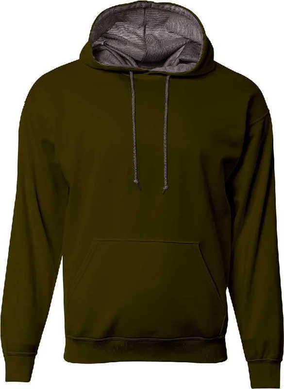 Hoodie for Travel Adventures-A4 N4279 Sprint Fleece Hoodie - Military Green Graphite