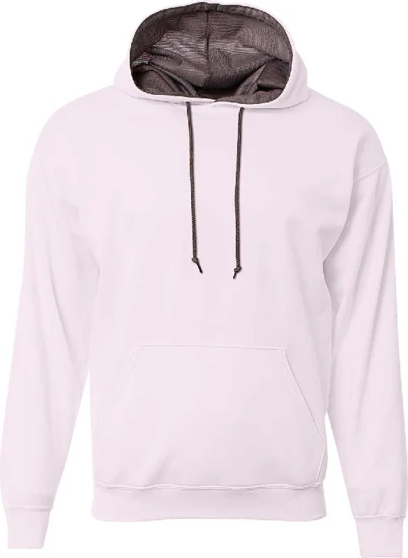 Hoodie with Neon Colors-A4 N4279 Sprint Fleece Hoodie - White Graphite