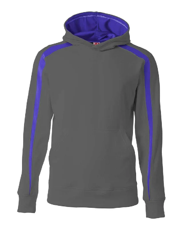 Hoodie for Post-Workout Relaxing-A4 NB4004 Spartan Fleece Hoodie - Graphite Royal