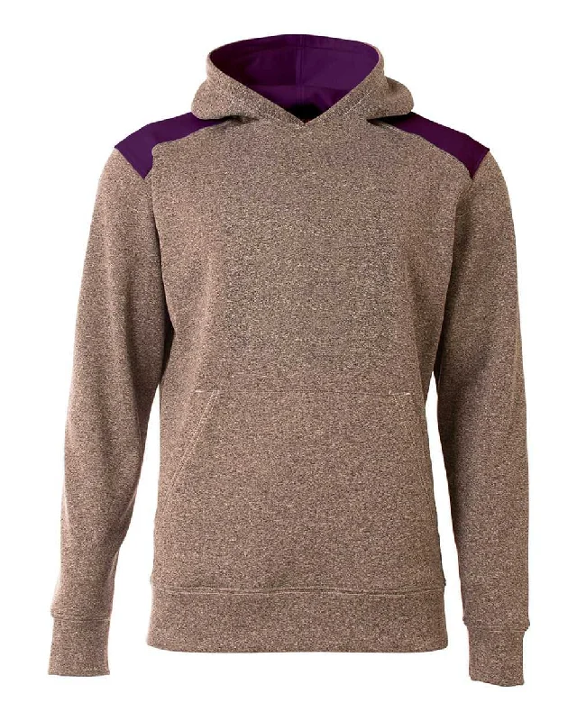 Hoodie for Relaxing at Home-A4 NB4093 Tourney Youth Fleece Hoodie - Heather Purple