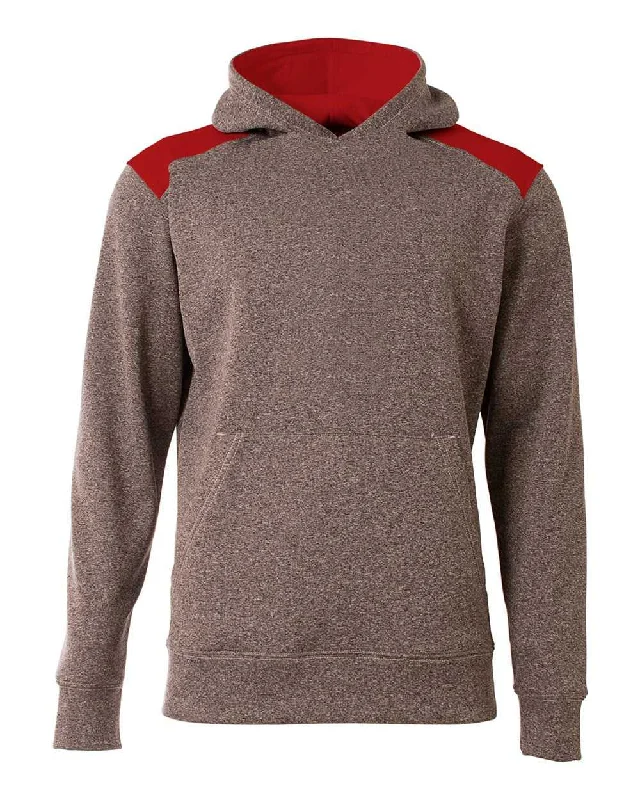 Hoodie for Outdoor Festivals-A4 NB4093 Tourney Youth Fleece Hoodie - Heather Scarlet