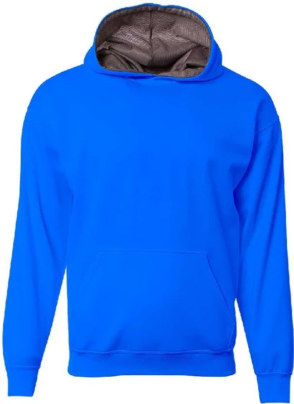 Hoodie with Zip Pockets-A4 NB4279 Sprint Fleece Hoodie - Royal Graphite