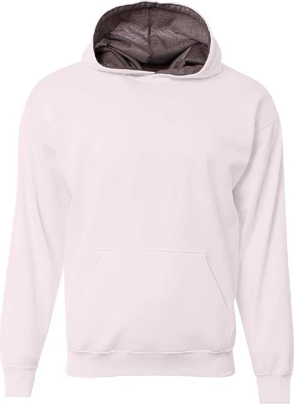 Hoodie with High Neck-A4 NB4279 Sprint Fleece Hoodie - White Graphite